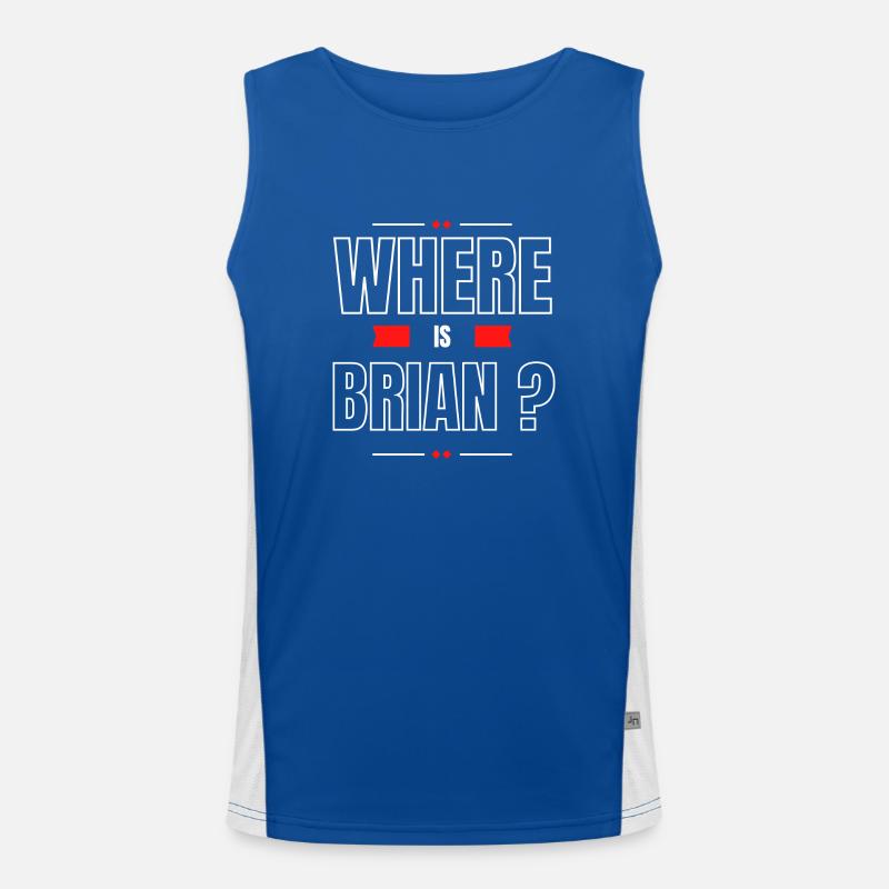 Where is Brian? Men's Functional Contrast Tank Top 