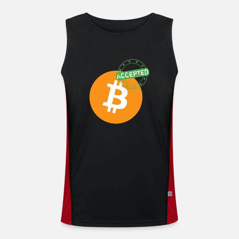 Bitcoin accepté Débardeur respirant contrasté Homme 