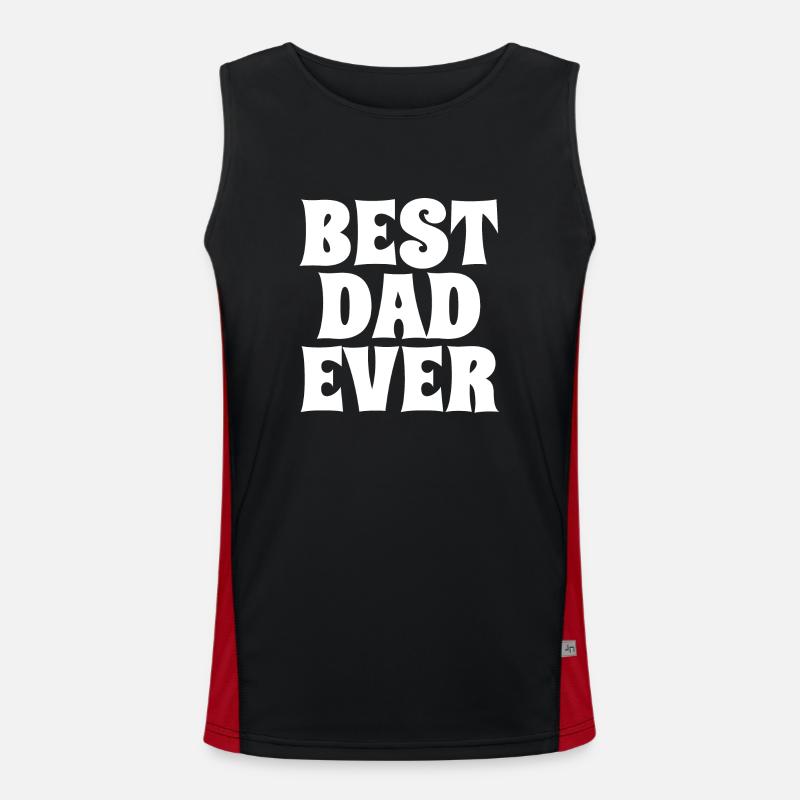 Bester Vater aller Zeiten weiß Funktionelles Kontrast-Tank Top für Männer 