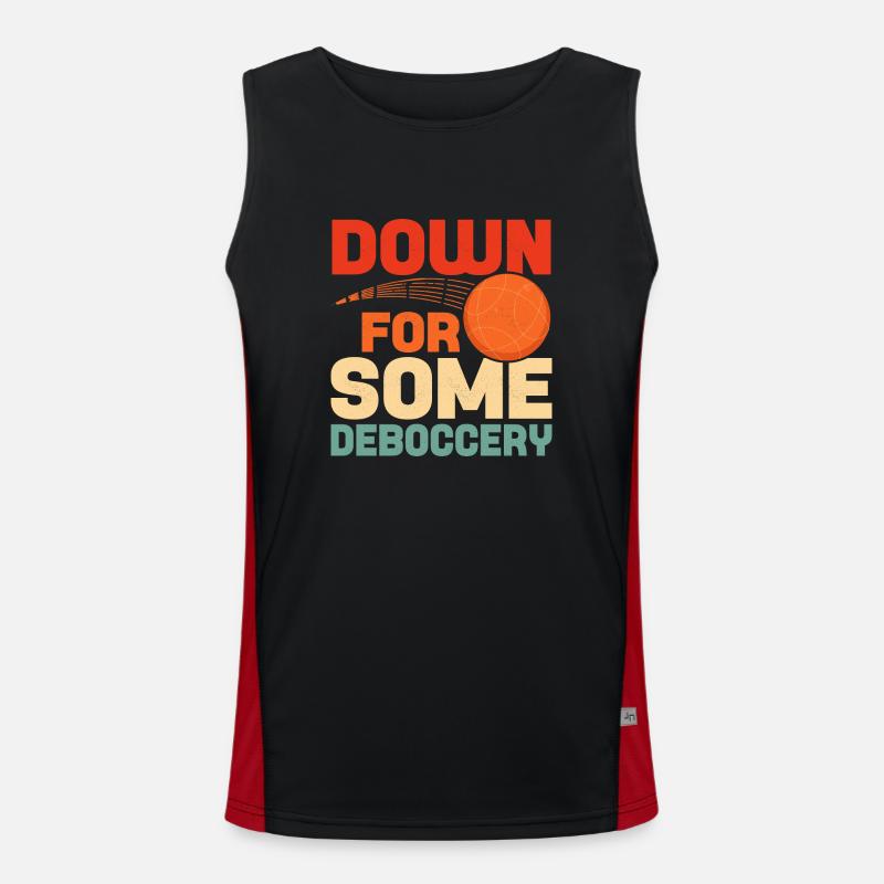 Down For Some Deboccery Bocce Team Petangue Funktionelles Kontrast-Tank Top für Männer 