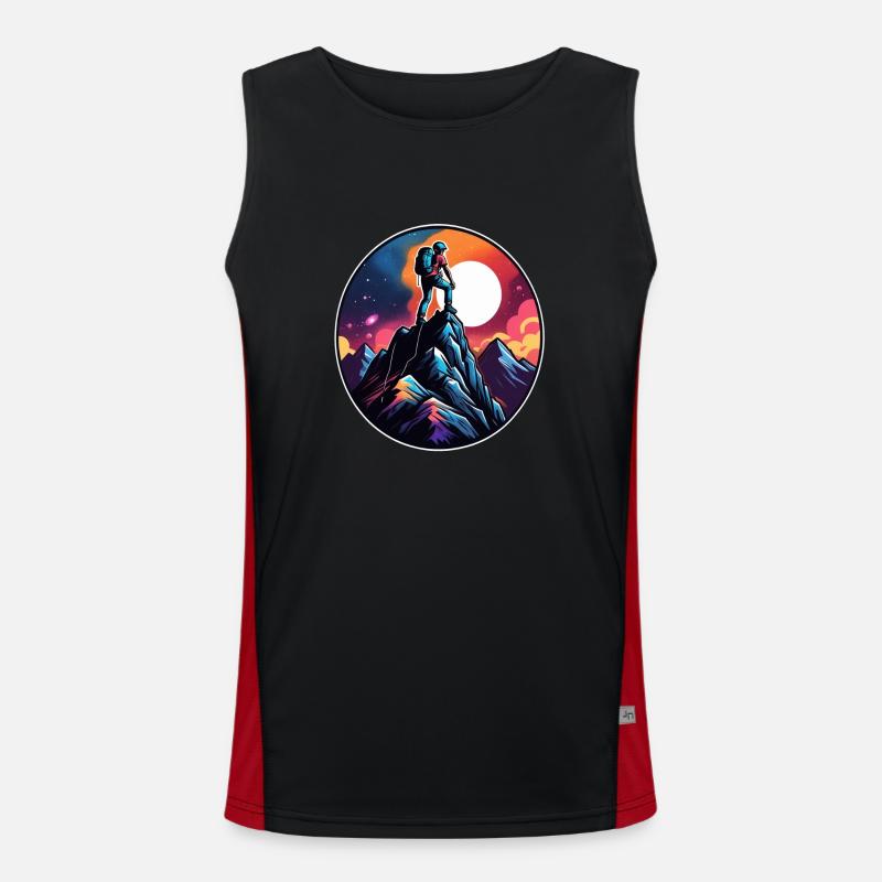 Klettern - Mond - Weltraum Funktionelles Kontrast-Tank Top für Männer 