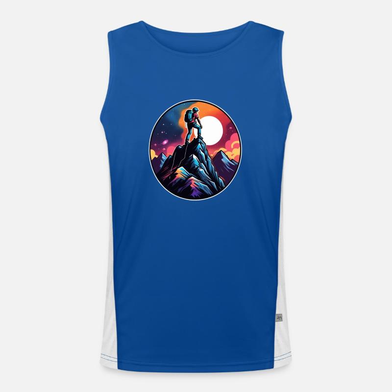Climbing - Moon - Space Men's Functional Contrast Tank Top 