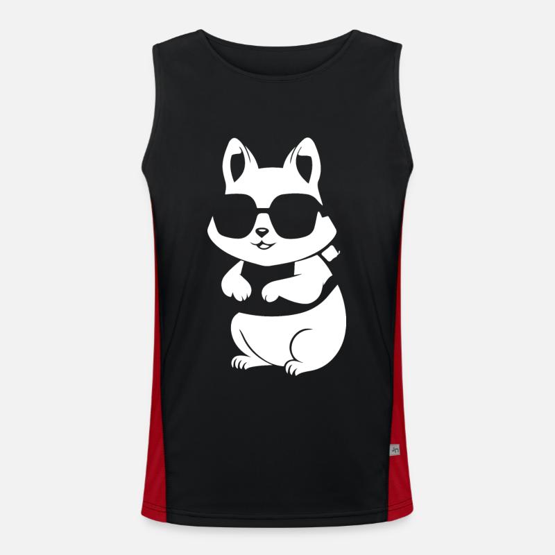 Funny Squirrel Wearing Sunglasses Squirrels Men's Functional Contrast Tank Top 