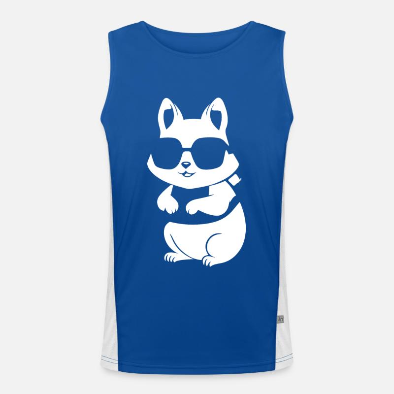 Lustiges Eichhörnchen mit Sonnenbrille Eichhörnchen Funktionelles Kontrast-Tank Top für Männer 