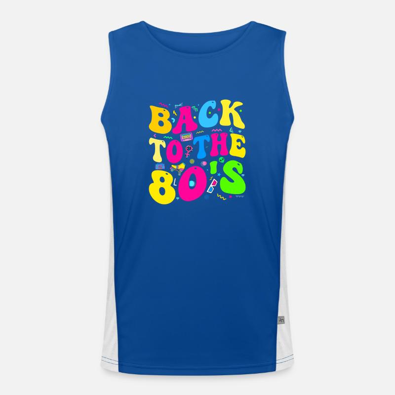 80S Lovers, 80s Party, Eighties Men's Functional Contrast Tank Top 