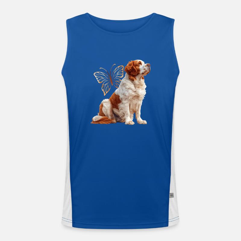 Clumber Spaniel Funktionelles Kontrast-Tank Top für Männer 