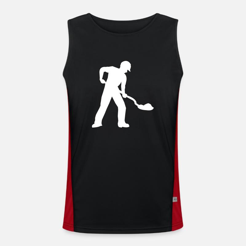 Construction worker construction site - Men's Functional Contrast Tank Top  - black/red
