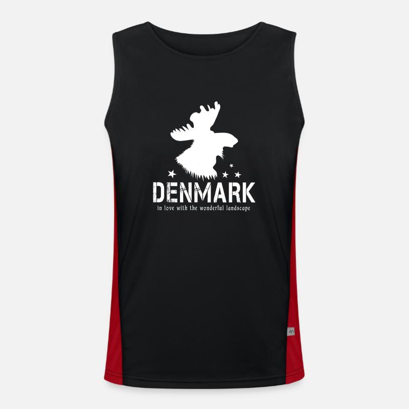 Dane Denmark Danish Moose - Men's Functional Contrast Tank Top  - black/red