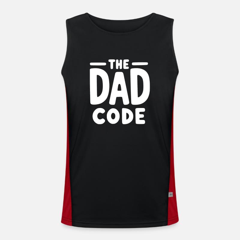 The Dad Code - Men's Functional Contrast Tank Top  - black/red