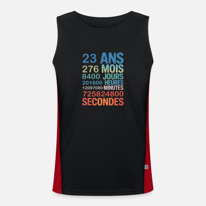 23 ans de vie – chaque seconde compte Débardeur respirant contrasté Homme 