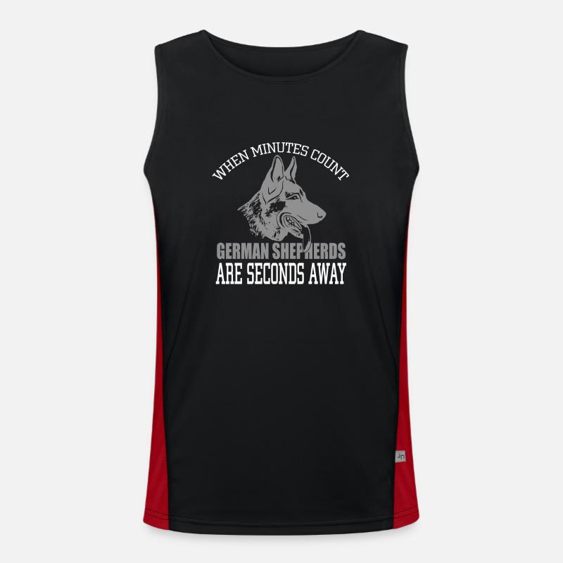 German Shepherds - Men's Functional Contrast Tank Top  - black/red