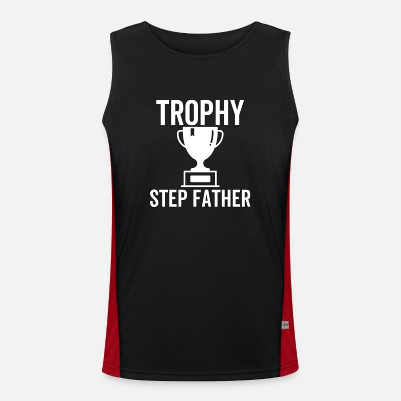 Trophy Step Father - Men's Functional Contrast Tank Top  - black/red