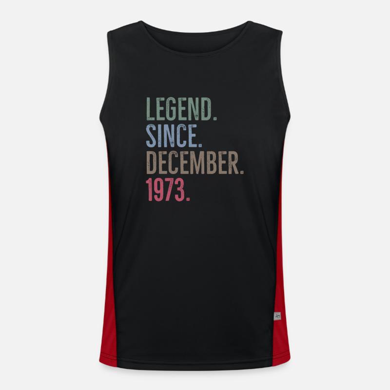 Legende seit Dezember 1973 Funktionelles Kontrast-Tank Top für Männer 