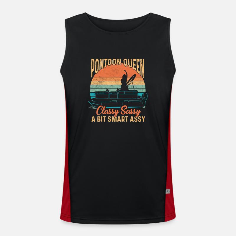 Pontonboot Kapitän Bootfahren See Pontoon Funktionelles Kontrast-Tank Top für Männer 