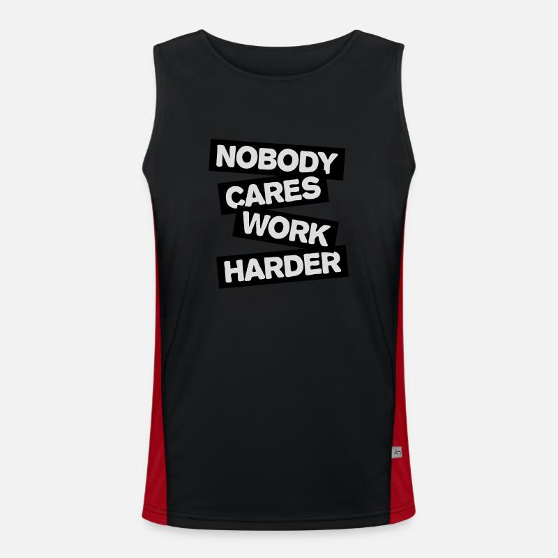 nobody cares work harder Funktionelles Kontrast-Tank Top für Männer 