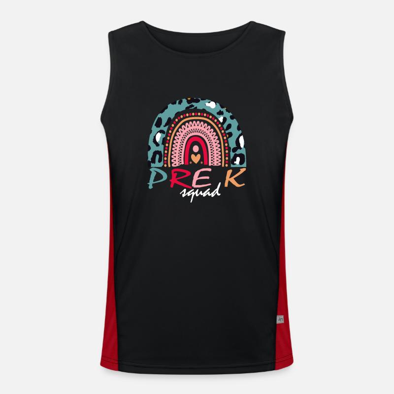 Pre K Squad Gift - Men's Functional Contrast Tank Top  - black/red
