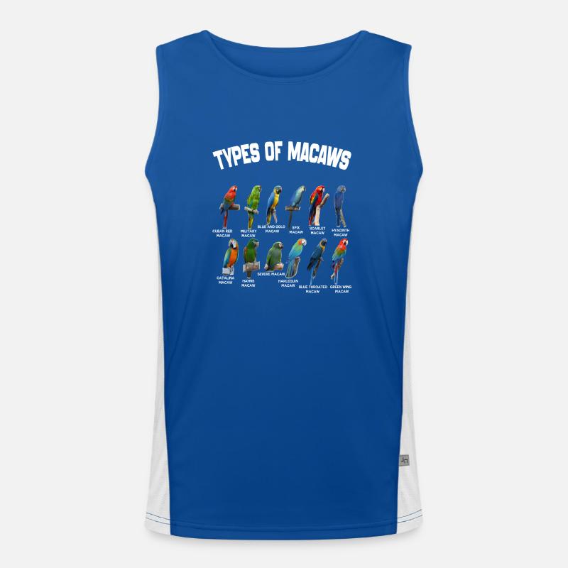Types Of Macaws - Macaws Breeds List Men's Functional Contrast Tank Top 