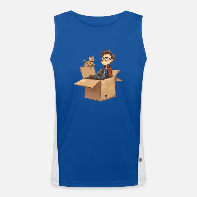 Lustiges Quantenphysik Meme Funktionelles Kontrast-Tank Top für Männer 