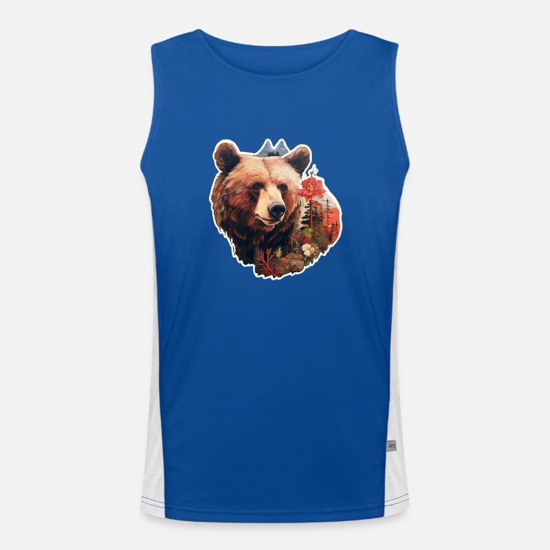 Bear in the wild Men's Functional Contrast Tank Top 