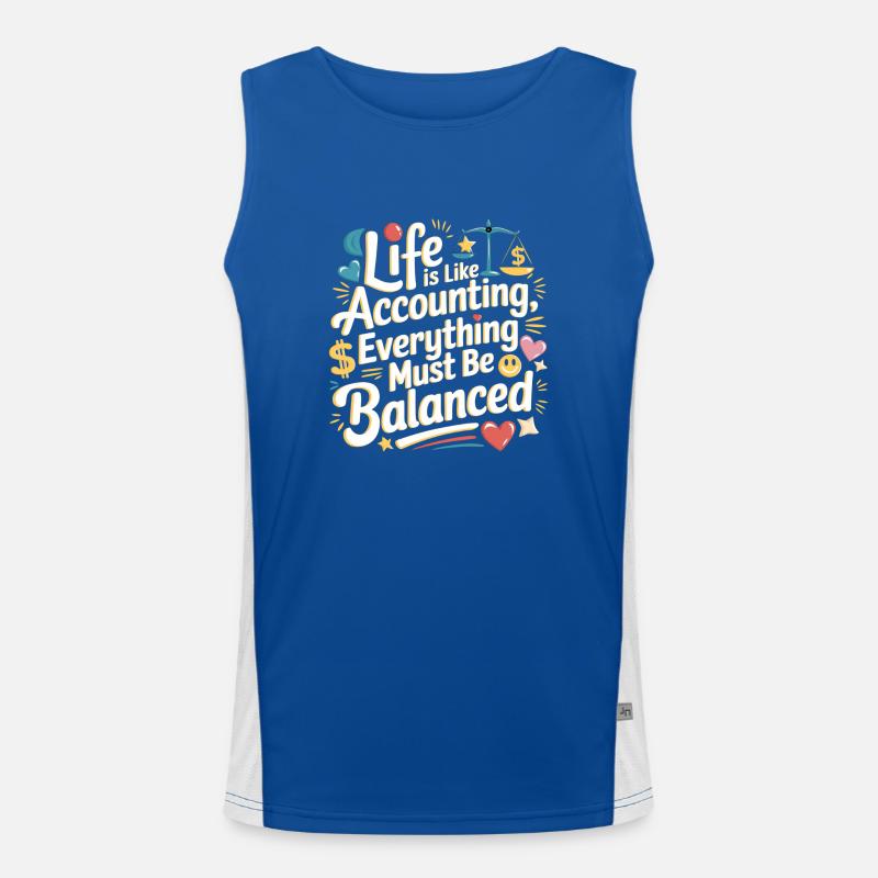 Life Is Like Accounting Everything Must Balanced6 Funktionelles Kontrast-Tank Top für Männer 