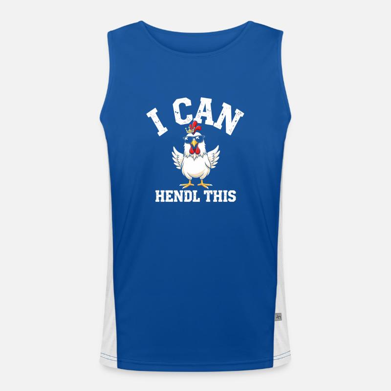 I Can Hendl This, Chicken Breeder Farmer Men's Functional Contrast Tank Top 