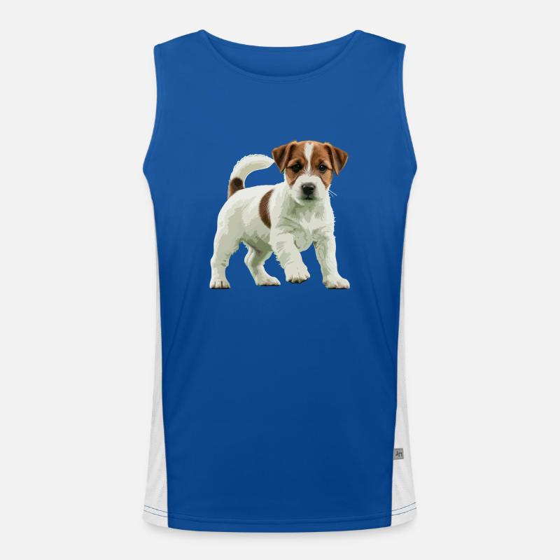 Jack Russell Terrier echt Funktionelles Kontrast-Tank Top für Männer 