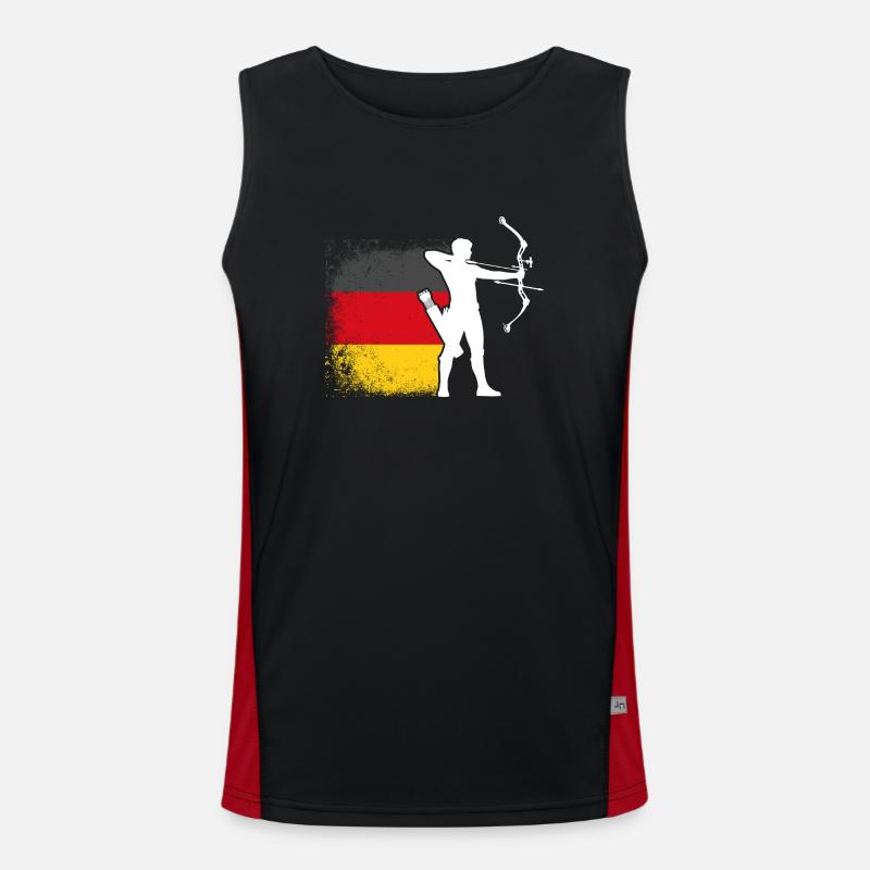 Archer Germany Flag Archery - Men's Functional Contrast Tank Top  - black/red