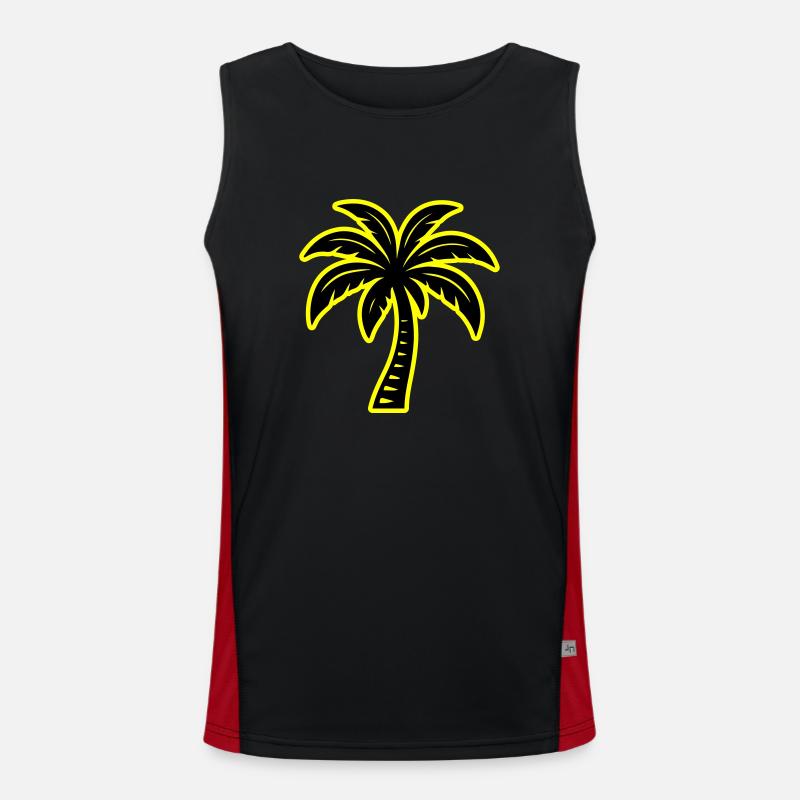 Palm Tree Icon - Men's Functional Contrast Tank Top  - black/red