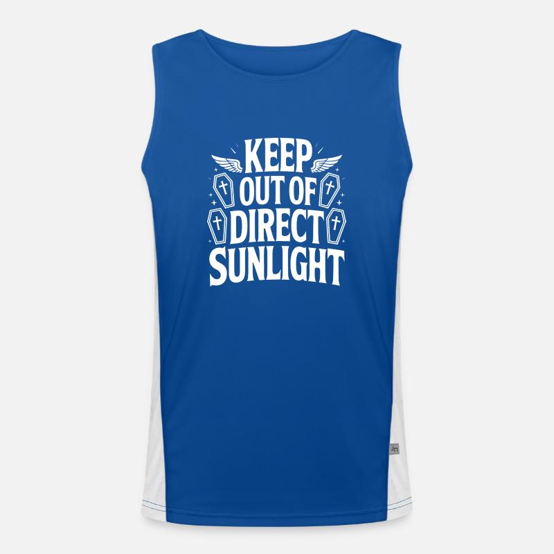 Keep out of direct sunlight! Vampire Goth Emo Funktionelles Kontrast-Tank Top für Männer 