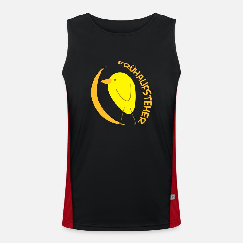 Frühaufsteher (Vogel) Funktionelles Kontrast-Tank Top für Männer 