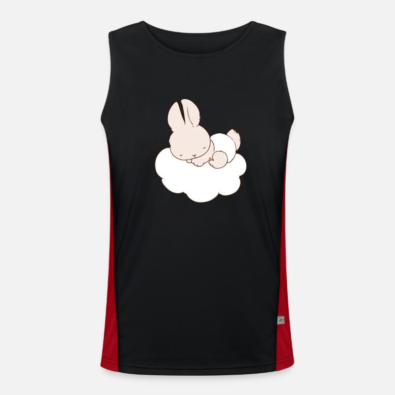 Baby Bunny sleeping on cloud Men's Functional Contrast Tank Top 