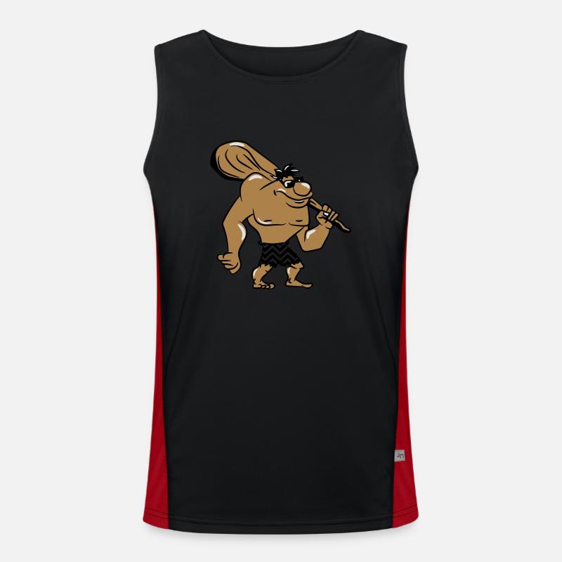 Caveman caveman pattern sunglasses Men's Functional Contrast Tank Top 