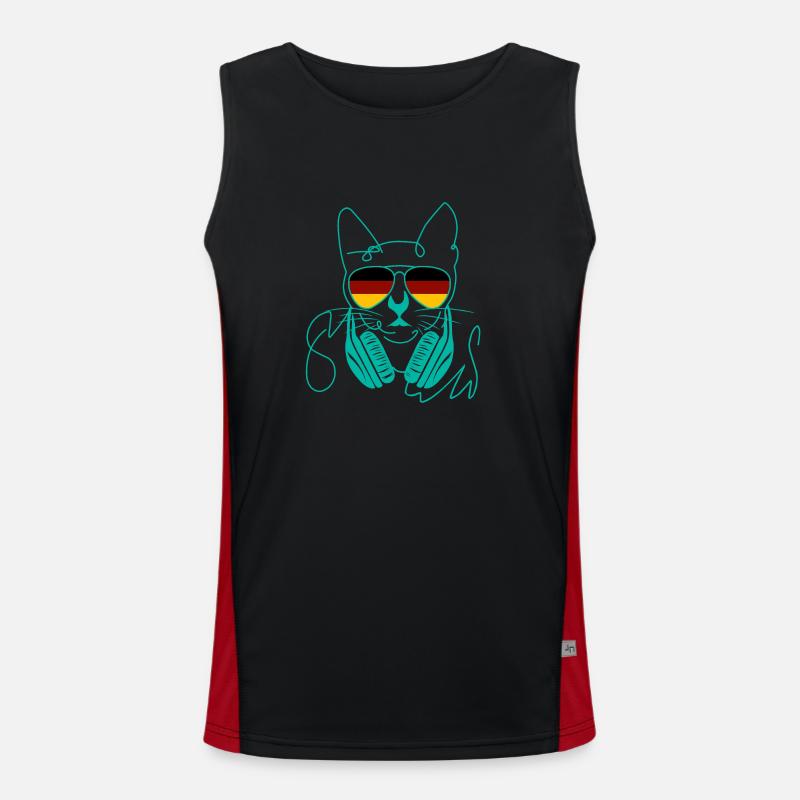 Coole Katze Funktionelles Kontrast-Tank Top für Männer 