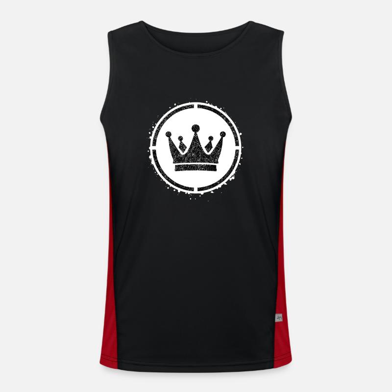 Schwammschablone Krone im Kreis Funktionelles Kontrast-Tank Top für Männer 