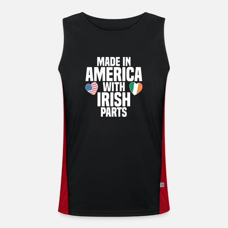 HERGESTELLT IN AMERIKA MIT IRISCHEN TEILEN Funktionelles Kontrast-Tank Top für Männer 