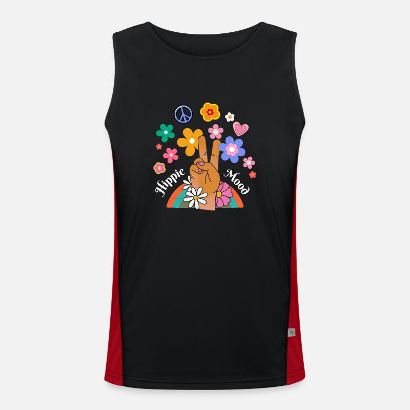 Hippie-Stimmung Funktionelles Kontrast-Tank Top für Männer 