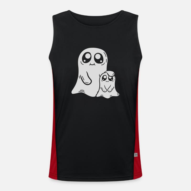 Papa Child Ghost Comic - Men's Functional Contrast Tank Top - black/red