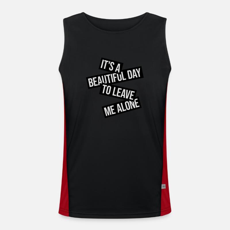leave me alone day - Men's Functional Contrast Tank Top  - black/red
