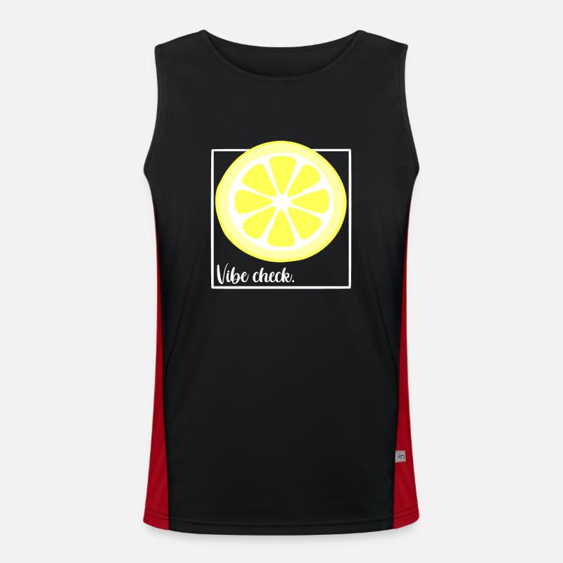 Vibe Check Zitrone Funktionelles Kontrast-Tank Top für Männer 
