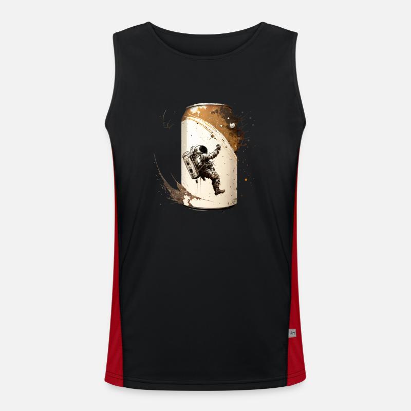 Astronaute avec de la bière dans une canette de bière Débardeur respirant contrasté Homme 