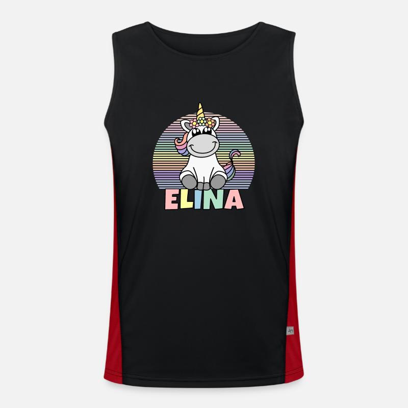 Elina Einhorn Name Funktionelles Kontrast-Tank Top für Männer 