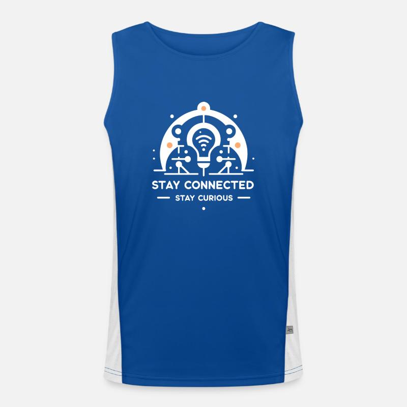 Stay Connected Stay Curious Men's Functional Contrast Tank Top 