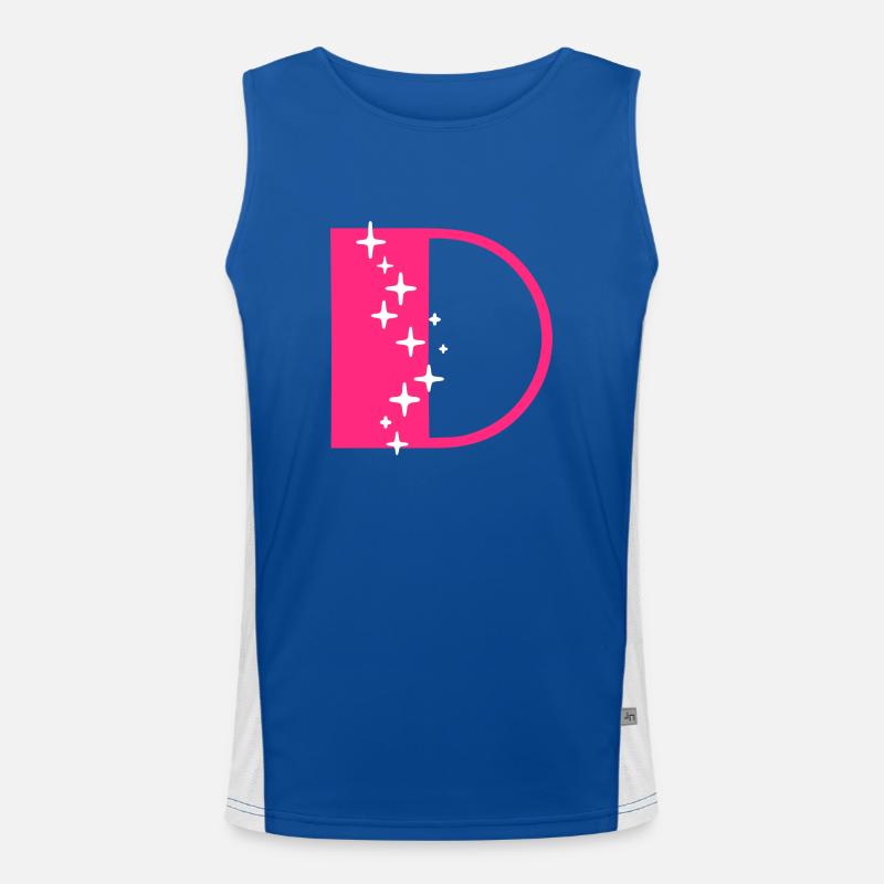 Buchstabe D Glitzer Funktionelles Kontrast-Tank Top für Männer 