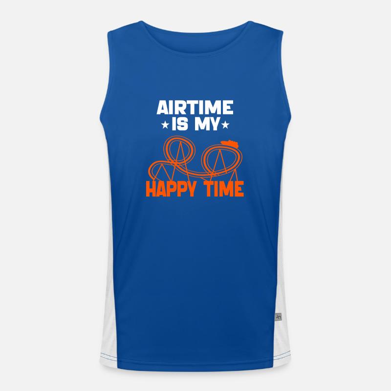 Airtime is My Happy Time Funny Roller Coaster Débardeur respirant contrasté Homme 