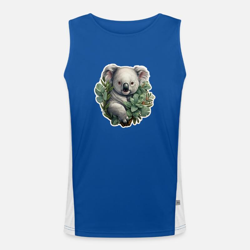 Koala with eucalyptus Men's Functional Contrast Tank Top 