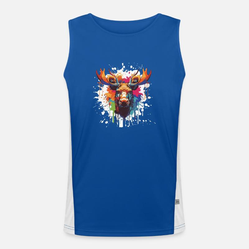 Elch Funktionelles Kontrast-Tank Top für Männer 