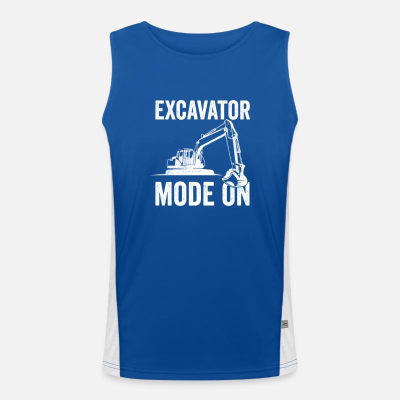Excavator Construction Worker Men's Functional Contrast Tank Top 