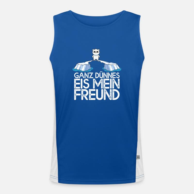 Ganz dünnes Eis mein Freund Eisbär Eisscholle Funktionelles Kontrast-Tank Top für Männer 
