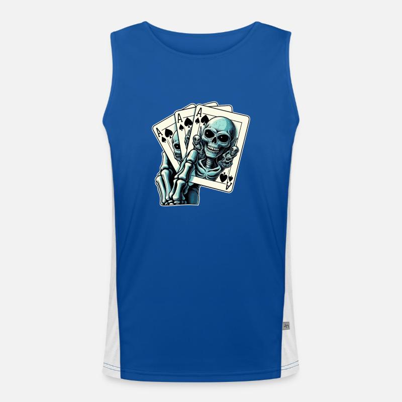 Alien Kartenspiel Funktionelles Kontrast-Tank Top für Männer 
