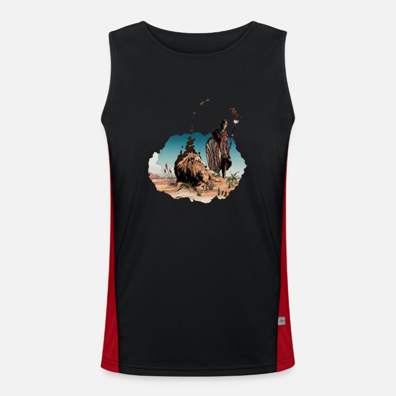 Der Zauberer und der Löwe Funktionelles Kontrast-Tank Top für Männer 
